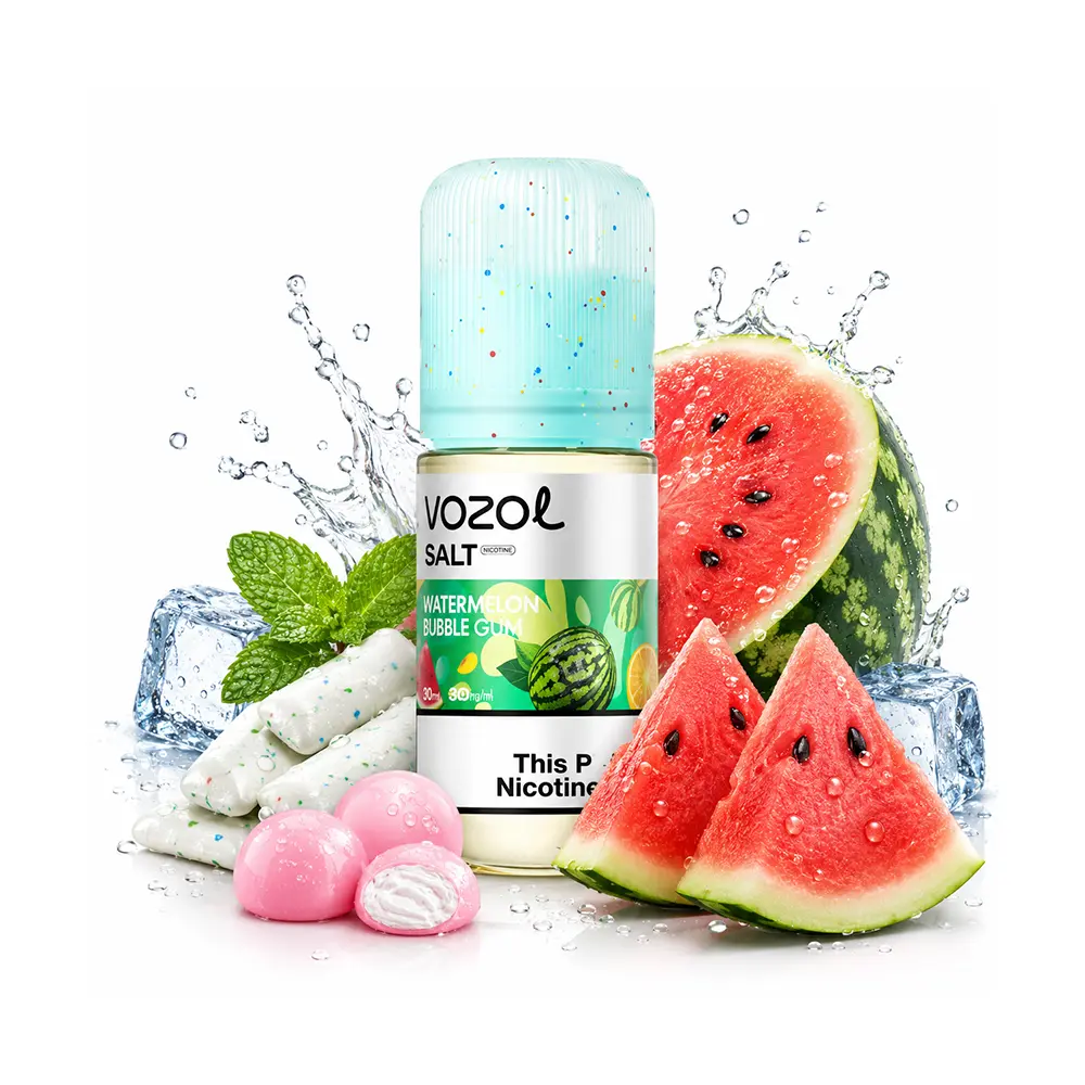 سالت آدامس بادکنکی هندوانه وزول (30میل) VOZOL WATERMELON BUBBLE GUM